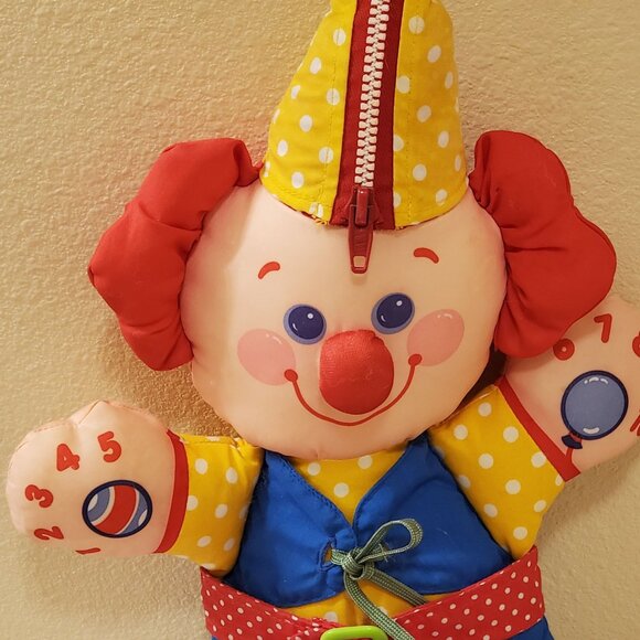1990 Fisher Price Cloth Doll Happy Clown Play Doll Learning Toy - Picture 6 of 7